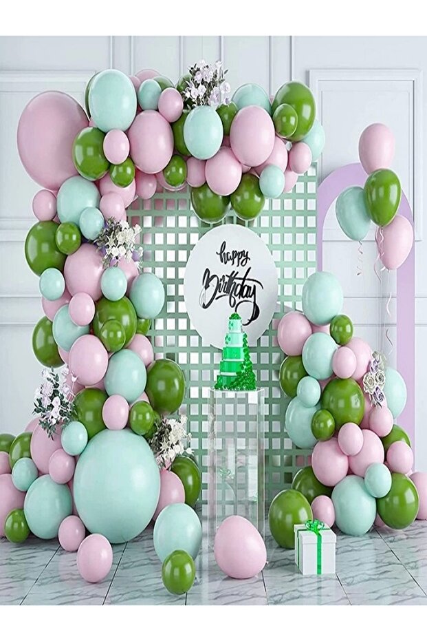 Pink Mint Green-Green Balloon Chain Set