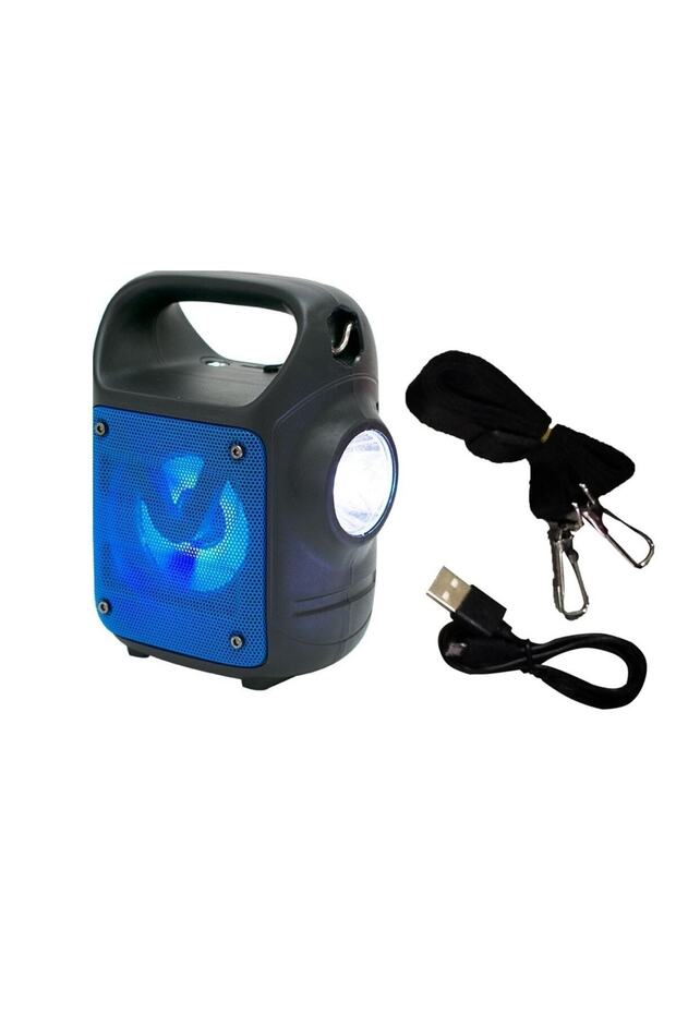 Led Işıklı Bluetooth Hoparlör Usb Sd Kart Aux Mikrofon Girişli El Fenerli Kablosuz Hoparlör - 2