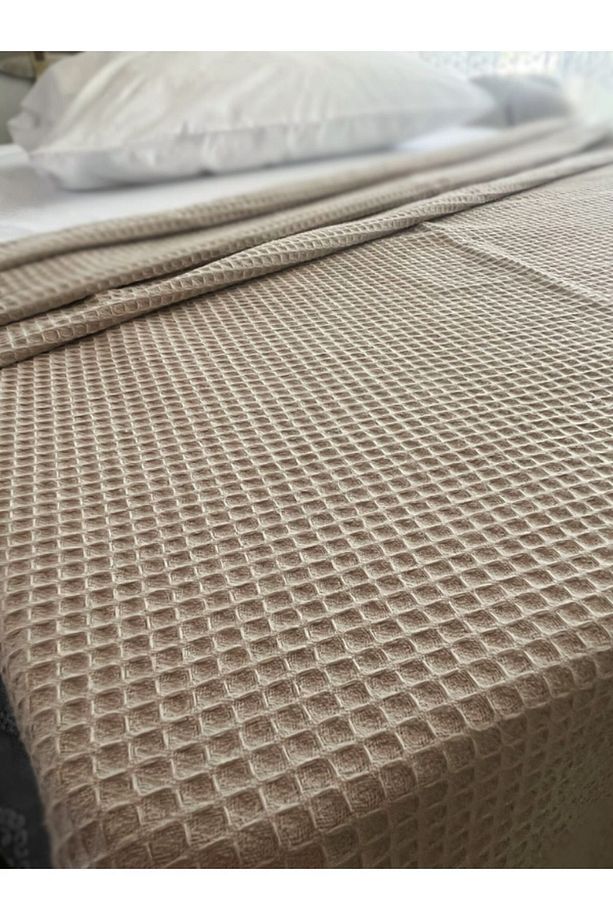 Pike Tek Kişilik %100 Pamuk Waffle Desenli Yatak Örtüsü Otel Tipi Lüx Pike - 7