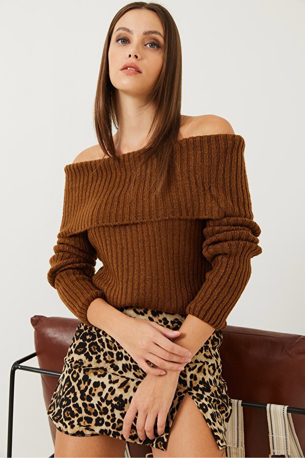 Kadın Degaje Yaka Triko Bluz - 4