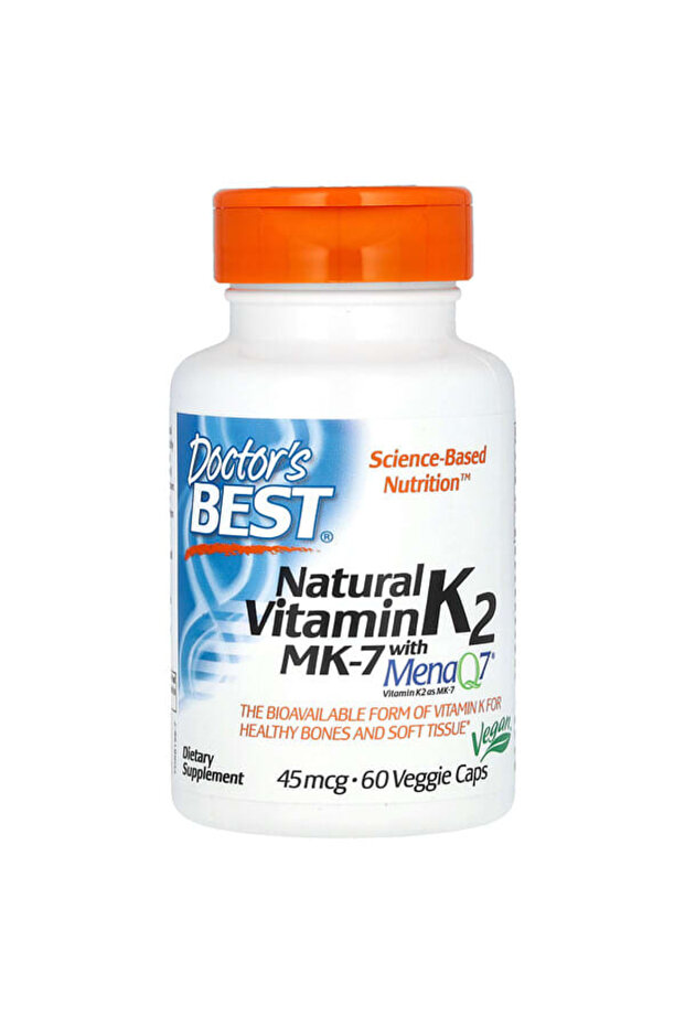 Natural Vitamin K2 Mk-7, 60 Veggie Capsules, 45 mcg