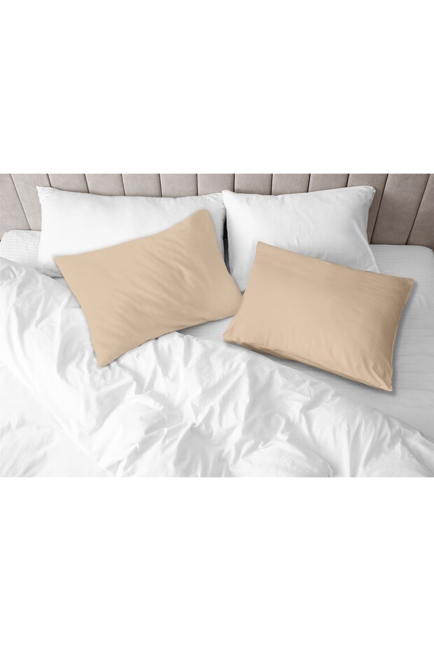 100% Cotton Akfil Cappucino Pillow Case Set of 2 - 50X70 cm