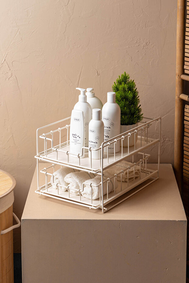 Stairs Two Tiers Metal Drawer Organizer