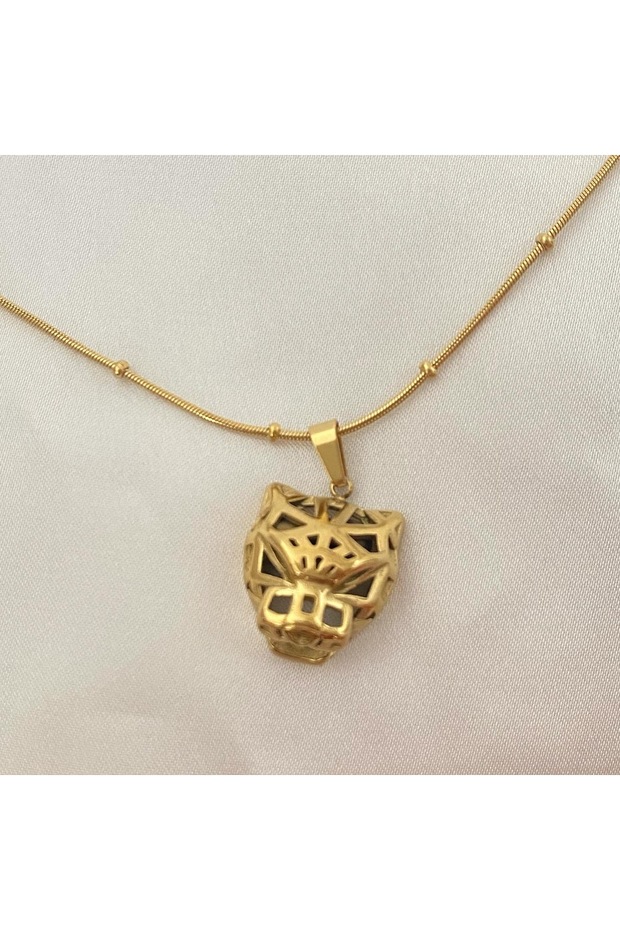 KADIN ÇELİK KAPLAN MODEL KOLYE - 2