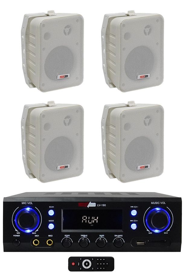 Wall Small Paket-2 Hoparlör Ve Anfi Ses Sistemi Seti (1 ANFİ 4 HOPARLÖR) - 1