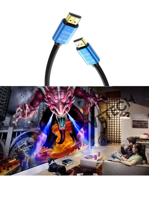 4K HDMI Kablosu HDTV 2.0V 1.5Mt. Oyuncu Bilgisayarı, Playstation, XBoX, Notebook İçin - 6