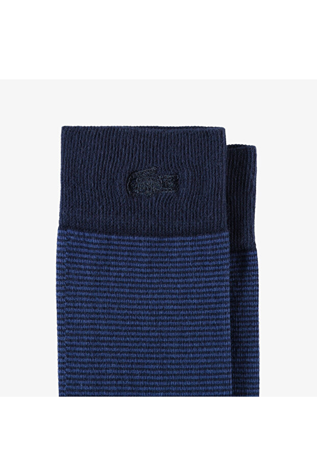 Erkek Çizgili Lacivert Çorap - 2