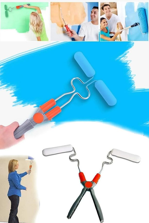 2'li Duvar Boya Seti Alman Paint Runner Damlatmayan Rulo ve Xglide Çift Başlıklı Rulo Boya Fırçası - 6