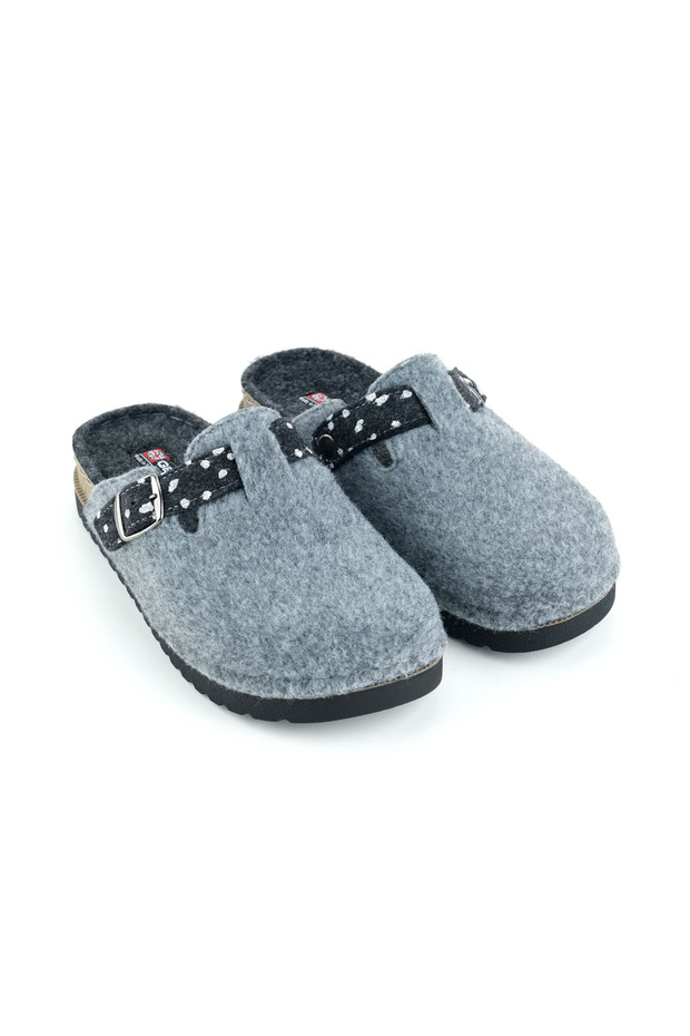 Női téli kényelmes talpú, egycsatos, állítható filc otthoni kerti papucs - 3