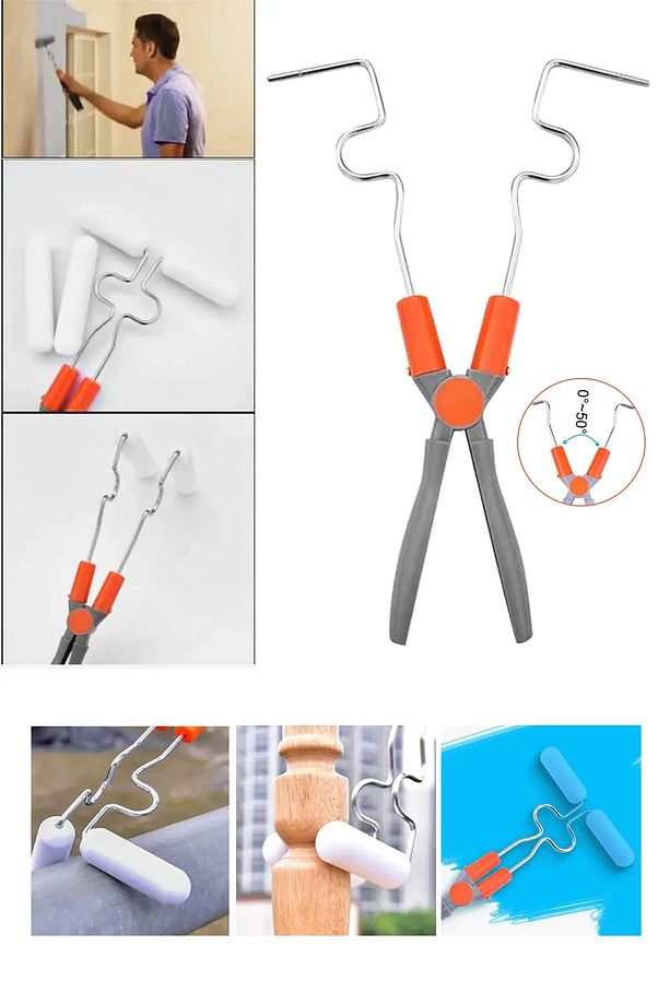 2'li Duvar Boya Seti Alman Paint Runner Damlatmayan Rulo ve Xglide Çift Başlıklı Rulo Boya Fırçası - 8