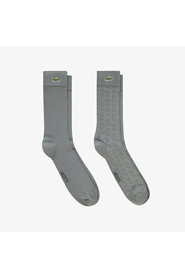 Men's Printed 2-Pack Dark Gray Socks