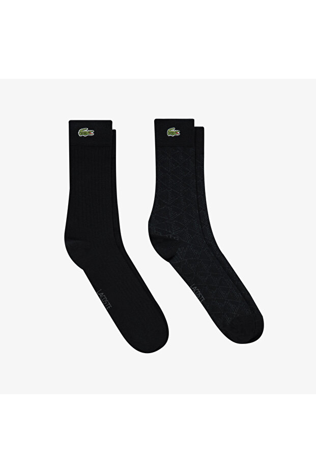 Men's Printed Black Socks