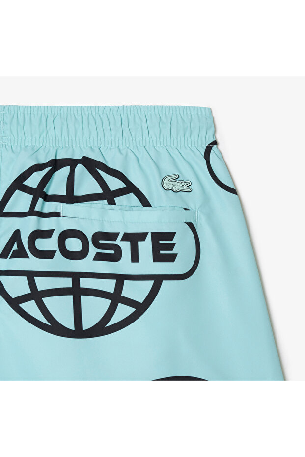 Erkek Baskılı Yeşil Şort - 6