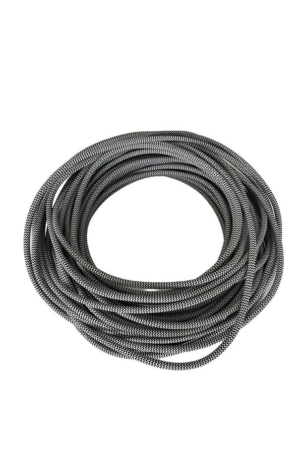 Avize Abajur Lambader Duy Elektrik Kablosu Kumaş (2*0,75 TTR) 1 Metre Siyah-Beyaz) - 1