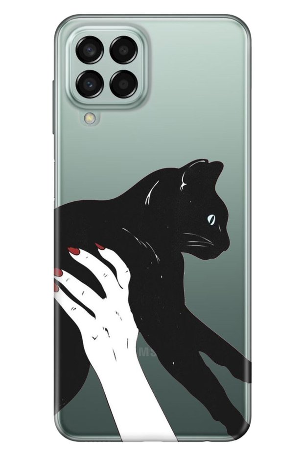 Samsung Galaxy M33 Compatible Case 0.4mm Laser Cut Silicone - Art Cat