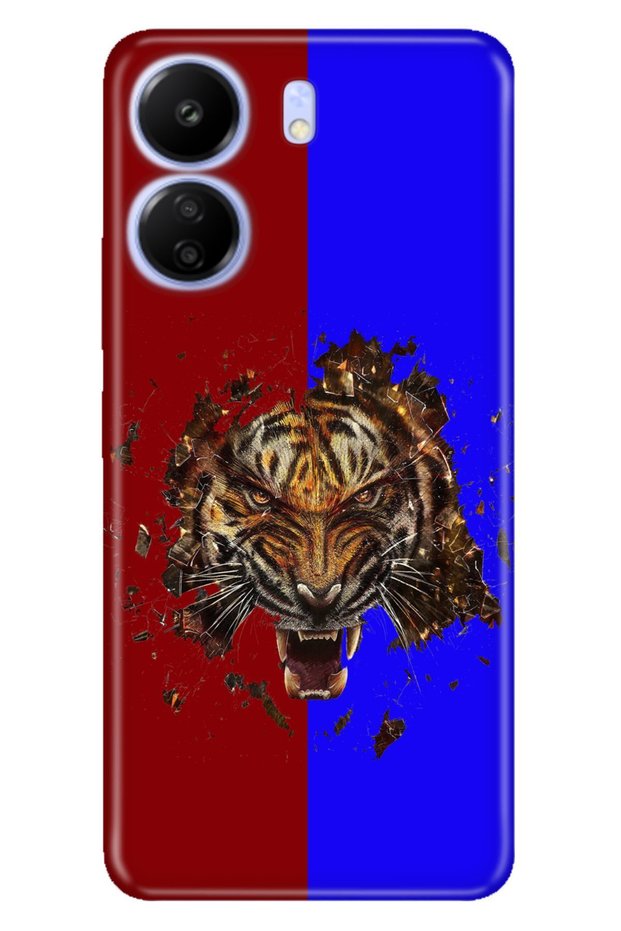 Xiaomi C65 - Redmi 13C Case Illustrated Printed Silicone Black Sea Tigers