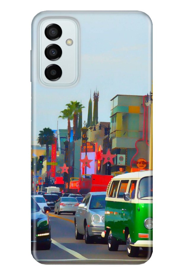 Compatible Samsung Galaxy M23 Case 0.4mm Laser Cut Silicone Cover Miami Street