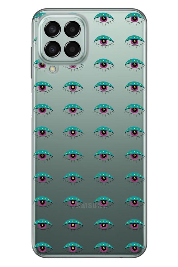 Galaxy M33 Compatible Case 0.4mm Laser Cut Silicone - Mix Eye