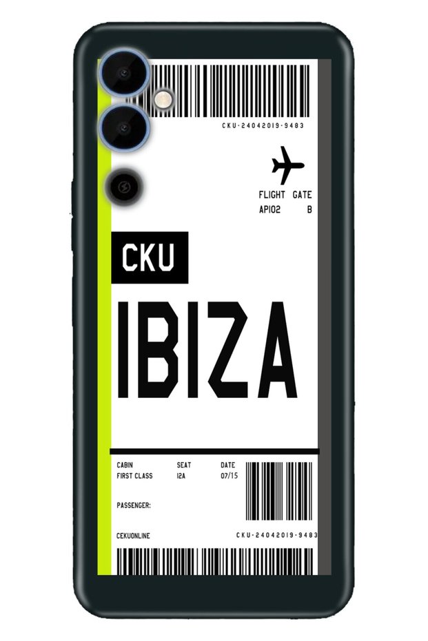 Pova Neo 2 Case Silicone Patterned Illustrated Uv Cover Ibiza Airplane Ticket