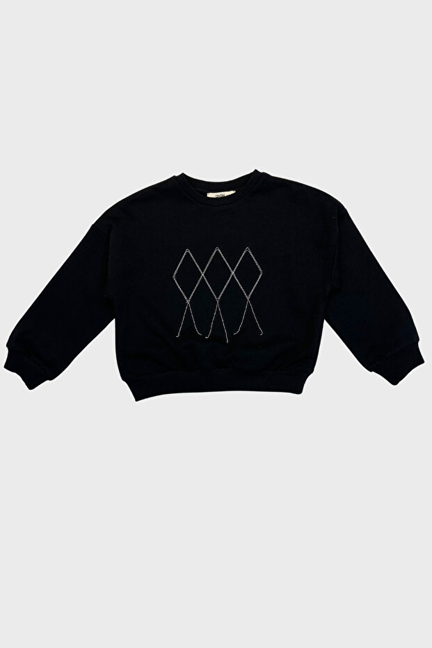 Çikoby lanac Vezena za devojčice - crna - 1