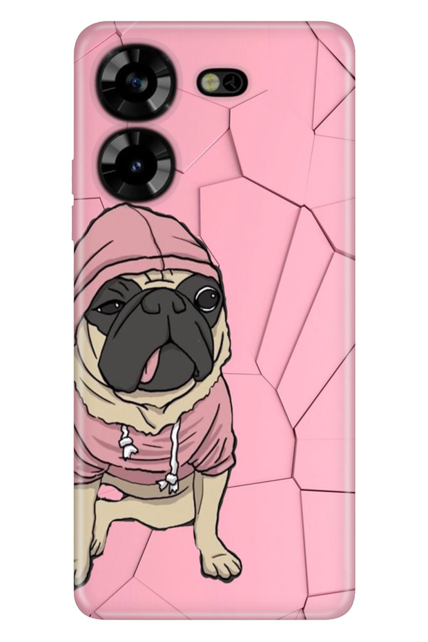 Pova 5 Compatible Case Silicone Patterned Full Protection Picture Cover Ornate Style Pug