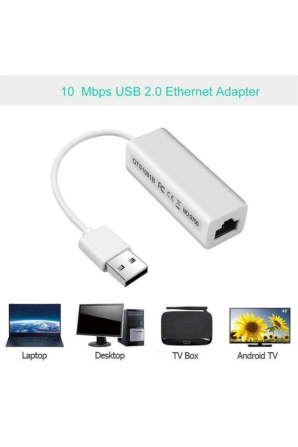 Usb 2.0 Harici Ağ Kartı Usb Ethernet Adaptörü To Rj45 Lan Ethernet 10/100mbps Bilgisayar Pc Çevirici - 4