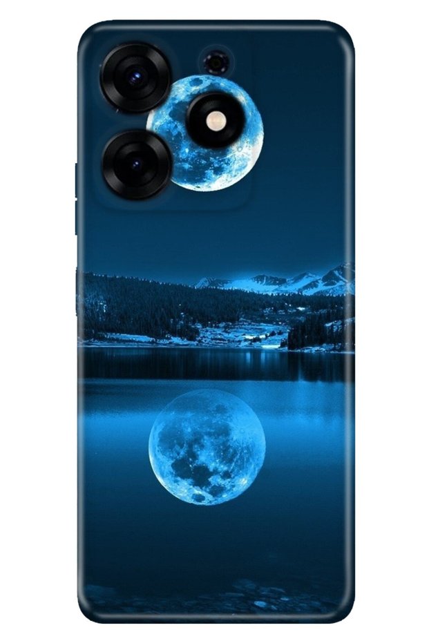 حافظة متوافقة مع Spark 10 Pro مع حماية للكاميرا من السيليكون وغطاء للأشعة فوق البنفسجية بتصميم صورة Full Moon Sea