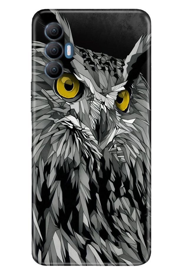 Spark 8 Pro Case Silicone Tioserisi Patterned Illustrated - Owl Look