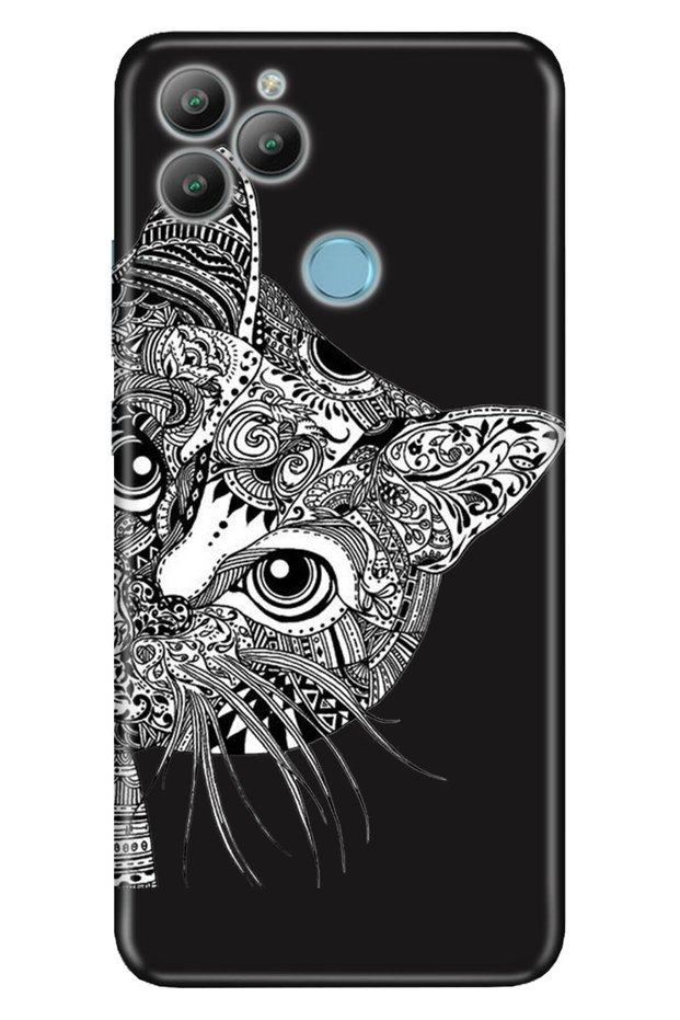 Gm 22 / Gm 22S Case 0.4mm Laser Cut Silicone Cover Tabby Cat Mandala