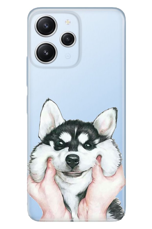 Xiaomi Redmi 12 Case with Camera Protection Silicone Patterned Picture Cover Dude Husky