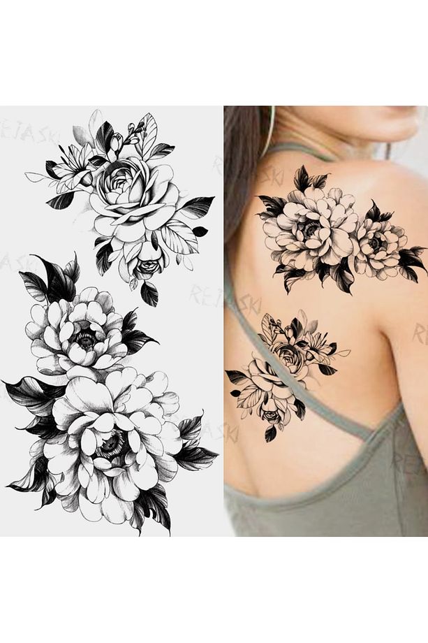Gerçek Dövme Görünümlü Gül Modelli 3 Boyutlu Tattoo - 1