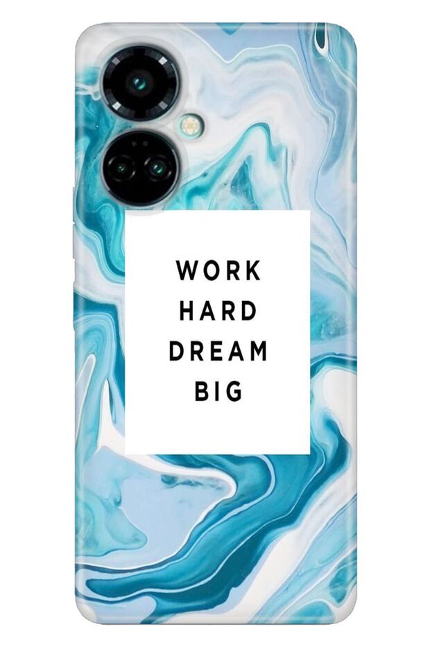 Camon 19 Pro Case Modern Design Silicone Patterned Work Hard Dream Big