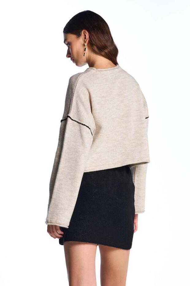 Bej Basic Triko Kazak - 5