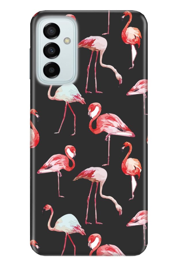 Compatible Samsung Galaxy M23 Case 0.4mm Laser Cut Silicone Cover Flamingo