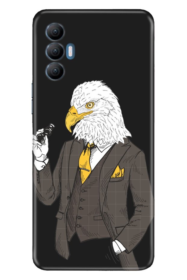 Spark 8 Pro Case Silicone Tioserisi Patterned Illustrated - Eagle Bey