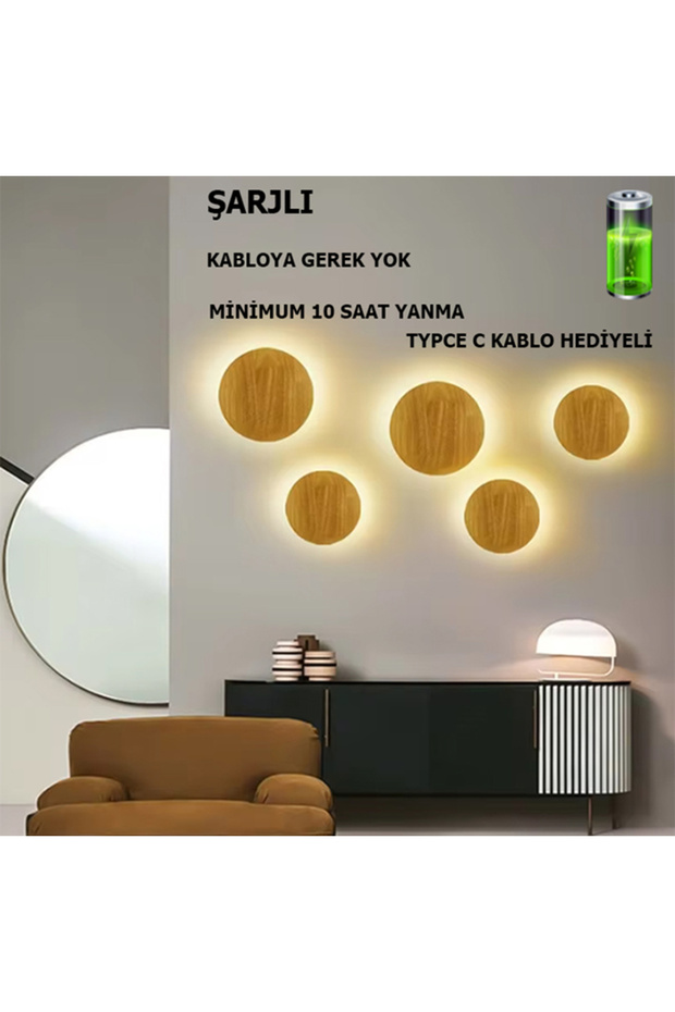 Şarjlı Wooden Dekoratif Aplik - 1