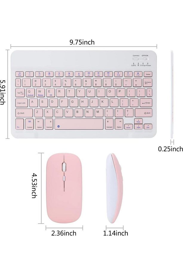Tüm Cihazlara Uyumlu Kablosuz Bluetooth Klavye ve Mause Seti Tablet Telefon iPad Galaxy Honor Redmi - 5