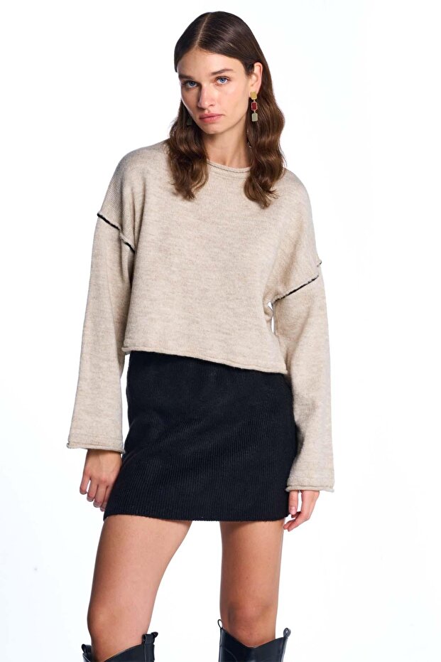 Bej Basic Triko Kazak - 2