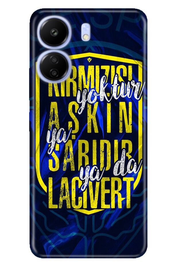 Xiaomi C65 - Redmi 13C Case Illustrated Printed Silicone Color of Love Yellow Navy Blue