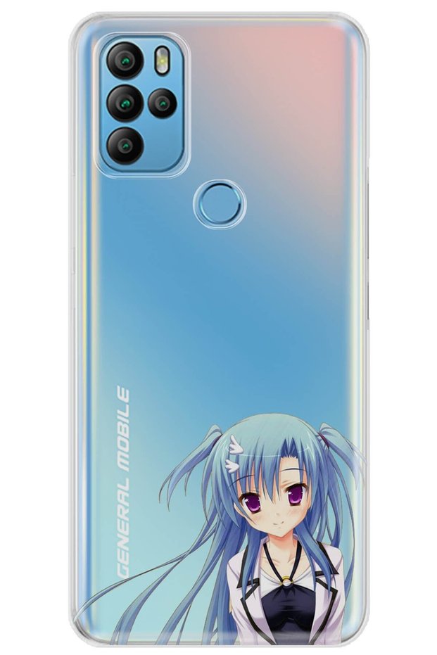 Gm 21 Pro Case 0.4mm Laser Cut Silicone Cover Blue Anime Girl