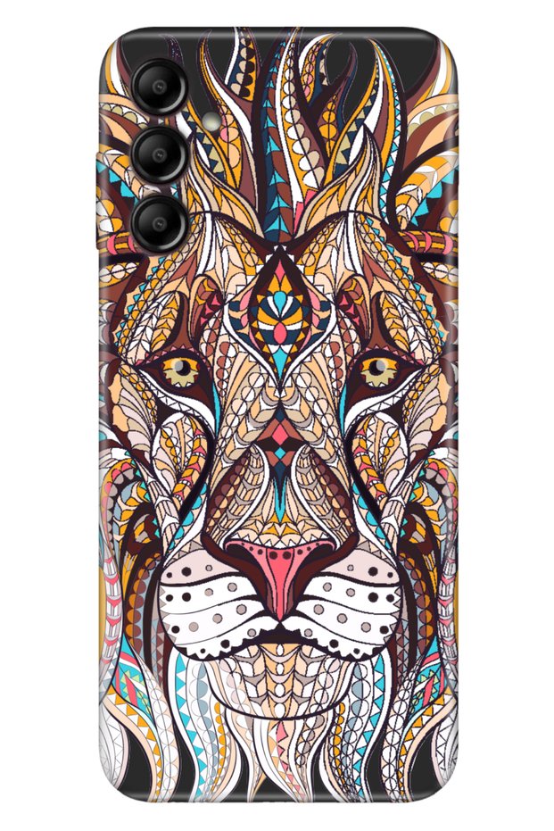 Samsung Galaxy A35 Compatible Case Silicone Patterned Illustrated Cover Lion Mandala