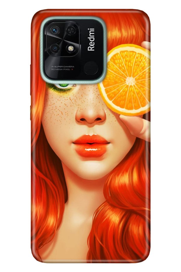 Xiaomi Redmi 10C Compatible Case Silicone Tioserisi Patterned Illustrated - Red Girl