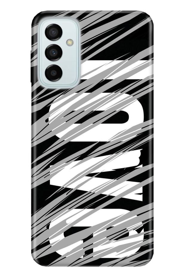 Samsung Galaxy M23 Case 0.4mm Laser Cut Silicone Cover Gray Love Love Theme