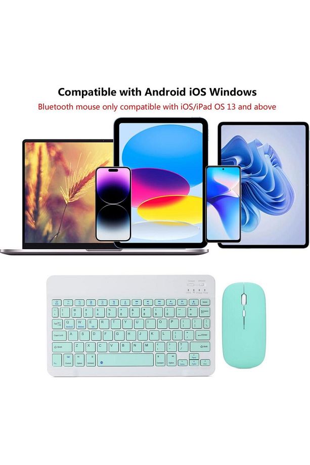 Tüm Cihazlara Uyumlu Kablosuz Bluetooth Klavye ve Mause Seti Tablet Telefon iPad Galaxy Honor Redmi - 2