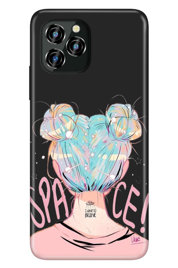 C21 Pro Case Silicone Patterned Illustrated Uv Cover Girl from Outer Space