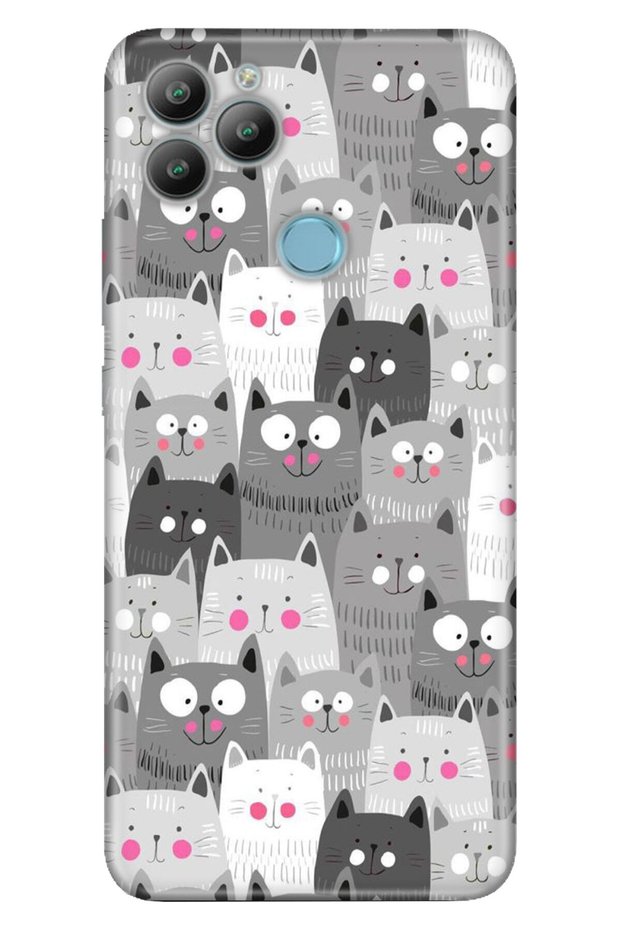 Gm 22 / Gm 22S Case 0.4mm Laser Cut Silicone Cover Cartoon Cats