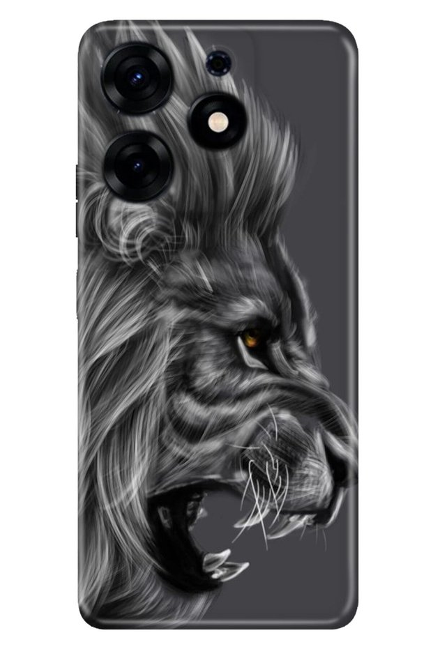 Spark 10 Pro Case Camera Protected Silicone Patterned Pictorial Uv Cover Black Lion