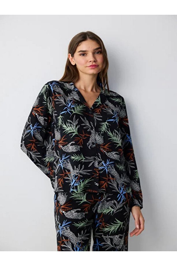 Quinn Siyah Gömlek Pantolon Pijama Takımı - 2