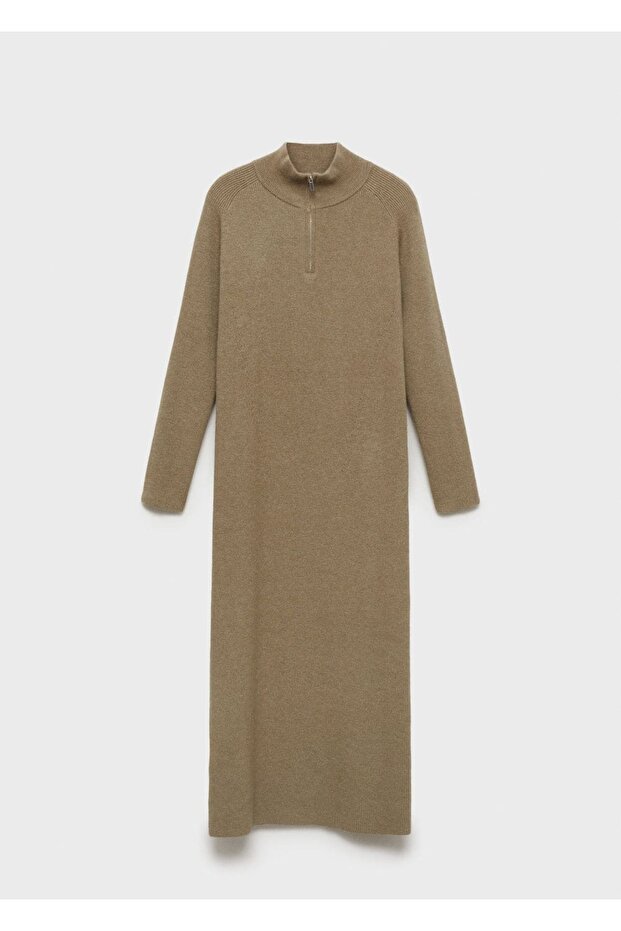 Fermuarlı düğümlü elbise - 3