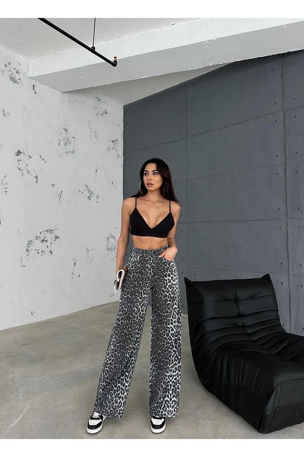 ZEO BASİC BAGGY PANTOLON LEOPAR  DESENLİ - 9